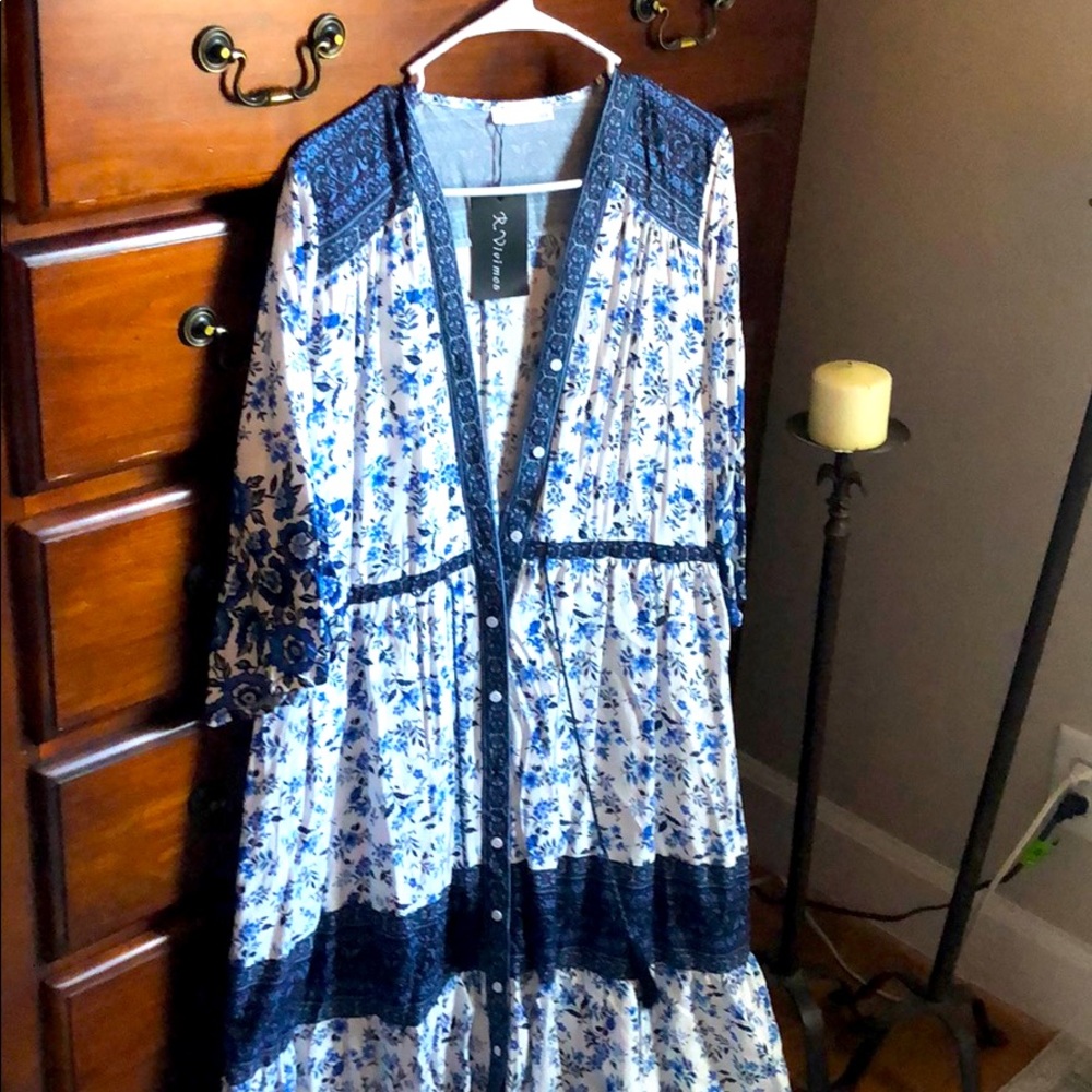 NWT button up dress maxi